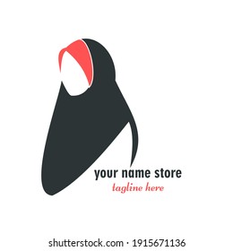 beautiful hijab store logo icon template