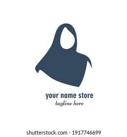 beautiful hijab store logo icon template