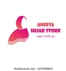 beautiful hijab store logo template
