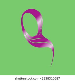 beautiful hijab vector logo purple color green background suitable for hijab shop logos, online shop logos, icons, stickers, t-shirt designs, clothing organization logos, posters, banners, pins, 
