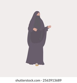 Beautiful Hijab Woman, illustration of a Muslim woman that can be used as a design object