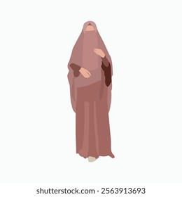 Beautiful Hijab Woman, illustration of a Muslim woman that can be used as a design object