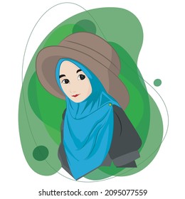 beautiful hijaber cartoon vector image