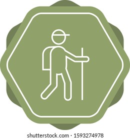 Beautiful Hiking Line Vector Icon