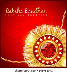 beautiful hindu festival rakhi on red background