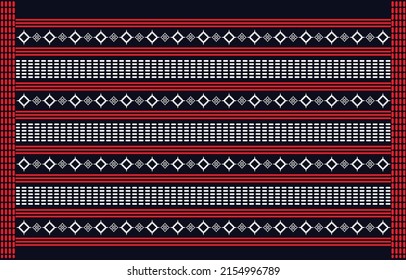 Beautiful hmong seamless pattern.red and white background. Aztec style, embroidery,vector,illustration.texture,fabric,clothing,wrapping,decorations,print and carpet.Geometric ethnic oriental pattern.