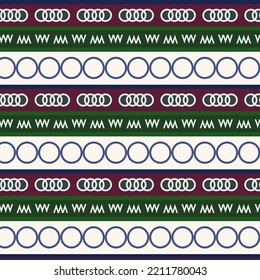 Hermoso patrón hmong sin costura.fondo azul marino y blanco.Estilo azteca, bordado, vector, ilustración.textura, tela, ropa, envoltura, decoración y alfombra.Patrón geométrico étnico oriental.