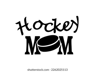 diseño hermoso de mamá de hockey en negro