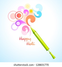 beautiful holi pichkari vector background design