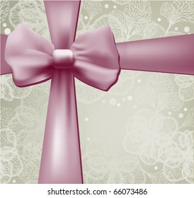Beautiful holiday background with a pink bow