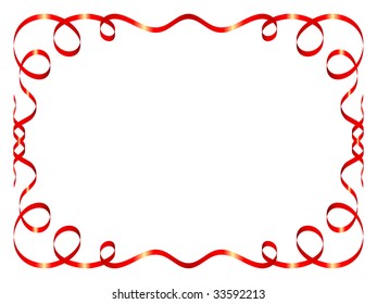 Beautiful holiday color ribbons. Frame. Vector illustration.