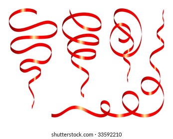 Beautiful holiday color ribbons. Vector illustration.