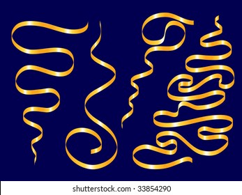 Beautiful holiday color ribbons. Vector illustration.