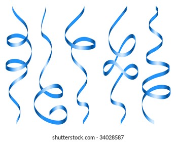 Beautiful holiday color ribbons. Vector illustration.