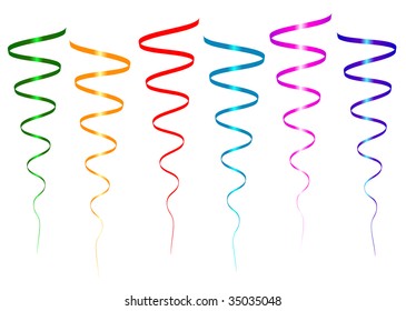 Beautiful holiday color ribbons. Vector illustration.