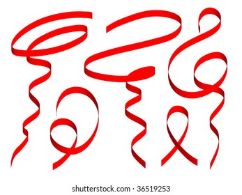 Beautiful holiday color ribbons. Vector illustration.