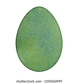 Beautiful festivу holiday design element. Easter egg painted in watercolor technique isolated on a white background. EPS10 vector.