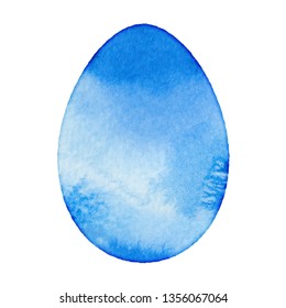 Beautiful festivу holiday design element. Easter egg painted in watercolor technique isolated on a white background. EPS10 vector.