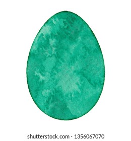 Beautiful festivу holiday design element. Easter egg painted in watercolor technique isolated on a white background. EPS10 vector.