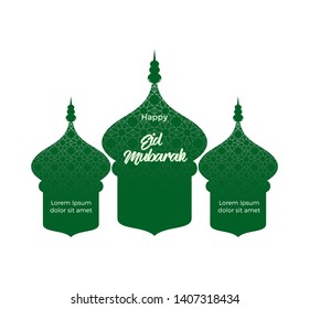 Beautiful Holiday sale illustration for islamic celebration with mosque. Eid Mubarak big sale with mosque islam arabic illustration.