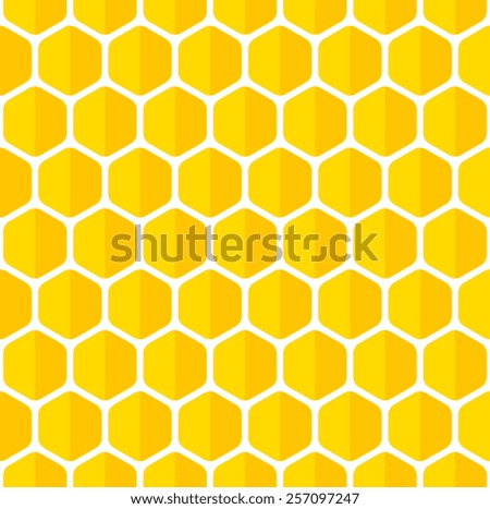 Beautiful honeycomb seamless background. Abstract vector pattern flat style.