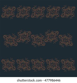 beautiful horizontal floral pattern on a blue background