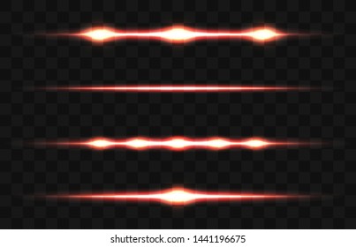 beautiful horizontal highlights. Laser beams, horizontal light beams. Beautiful light highlights. Glowing stripes on a dark background.