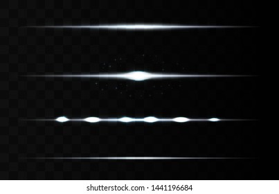 beautiful horizontal highlights. Laser beams, horizontal light beams. Beautiful light highlights. Glowing stripes on a dark background.