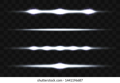 beautiful horizontal highlights. Laser beams, horizontal light beams. Beautiful light highlights. Glowing stripes on a dark background.