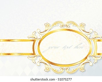 Beautiful horizontal rococo wedding banner. Includes transparencies (Eps10); JPG version also available