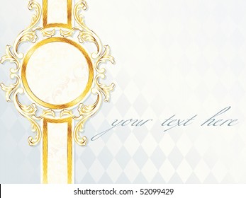 Beautiful horizontal rococo wedding label. Includes transparencies (Eps10); JPG version also available