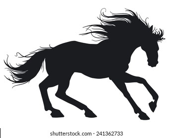 Beautiful horse. Silhouette.