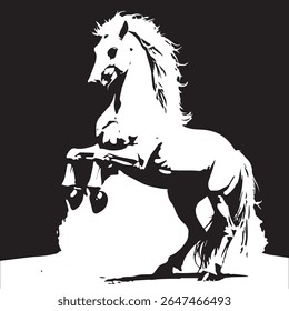Beautiful horse silhouette illustration image