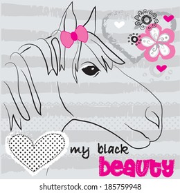 beautiful horse vector illustration