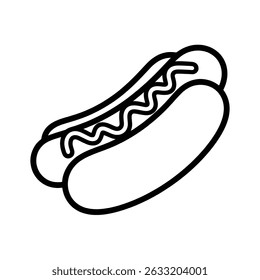 A beautiful hot dog food line drawing coloring page