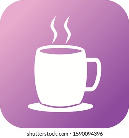Beautiful Hot Tea Glyph Vector Icon