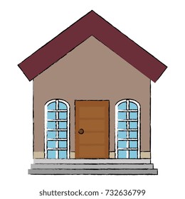 beautiful house building isolated icon