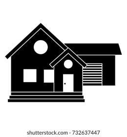 beautiful house building isolated icon