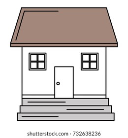 beautiful house building isolated icon
