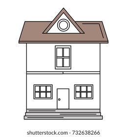 beautiful house building isolated icon