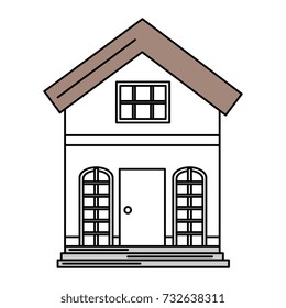 beautiful house building isolated icon