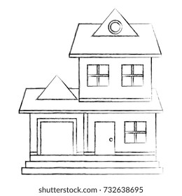 beautiful house building isolated icon