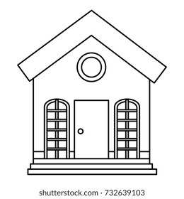beautiful house building isolated icon