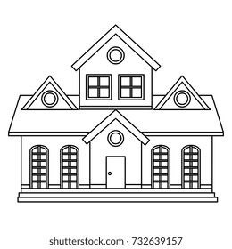 beautiful house building isolated icon