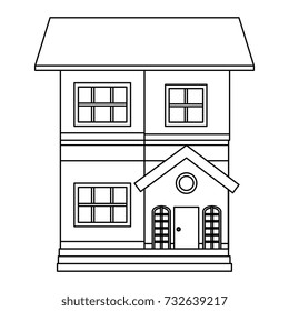 beautiful house building isolated icon