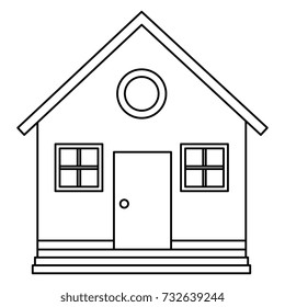 beautiful house building isolated icon