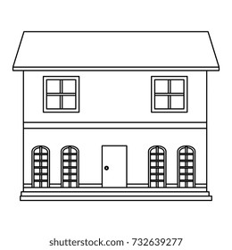 beautiful house building isolated icon