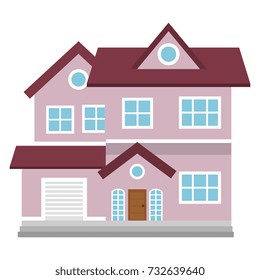 beautiful house building isolated icon
