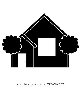 beautiful house building with trees