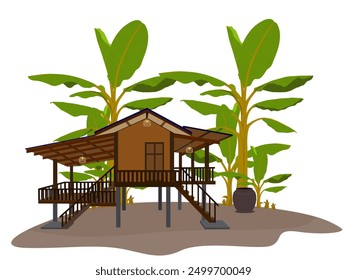 Beautiful house made entirely of wood.